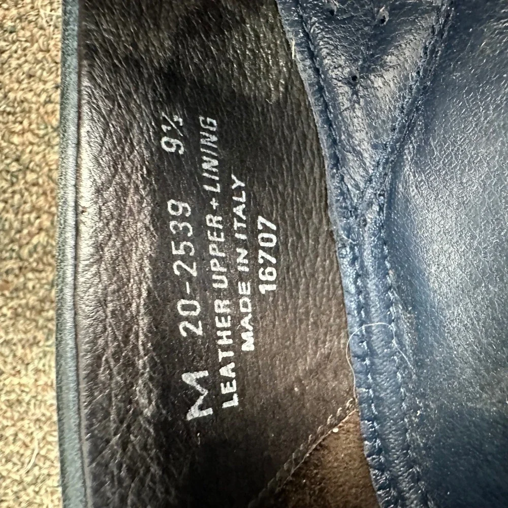 Johnston &‎ Murphy Loafers Mens 9.5 M Grey Leather Square Toe Dress Shoes Italy